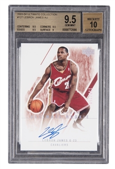 2003-04 "Ultimate Collection" #127 LeBron James Signed Rookie Card (#139/250) – BGS GEM MINT 9.5/BGS 10